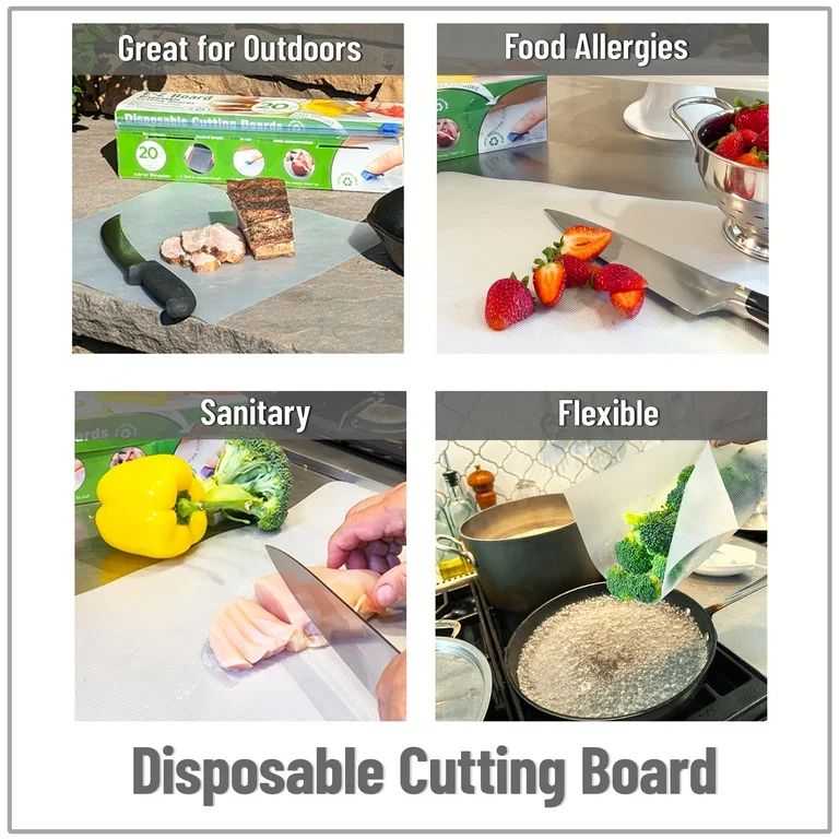 Disposable Cutting Board Mats – Flexible Chopping Sheets with Sliding Cutter